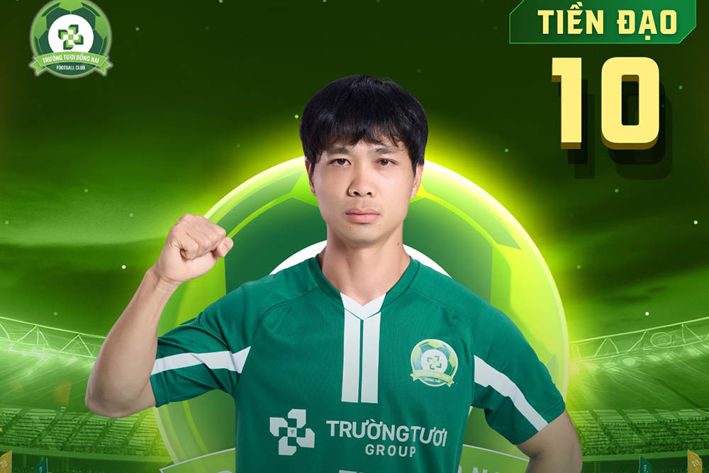 Cong Phuong returns to his number 10 shirt at Truong Tuoi Dong Nai club. Photo: TTDN Club