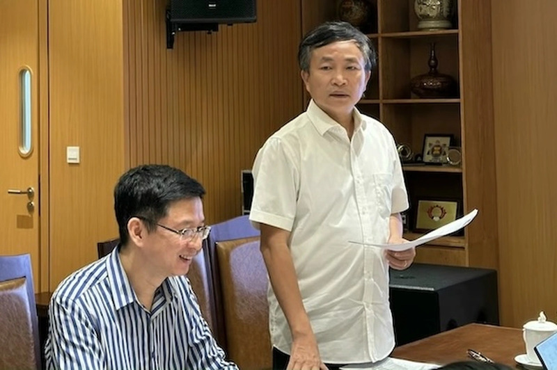 Mr. Tran Dang Vinh - Director of the Legal Department, Government Inspectorate spoke about amending the Law on Anti-Corruption. Photo: Ministry of Justice