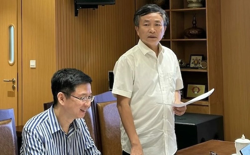Mr. Tran Dang Vinh - Director of the Legal Department, Government Inspectorate spoke about amending the Law on Anti-Corruption. Photo: Ministry of Justice