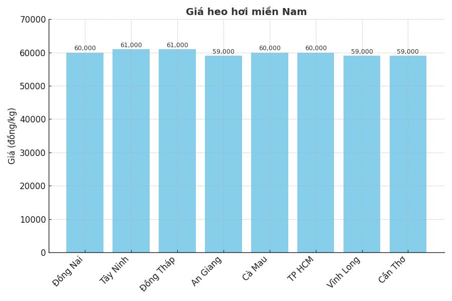 Gia heo hoi hom nay 12.9 tai mien Nam. Do hoa: Thuy Linh. 