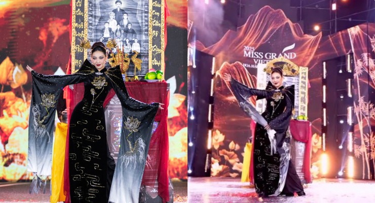 Miss Grand Vietnam brought the altar to the stage, causing controversy. Photo: Sen Vang.