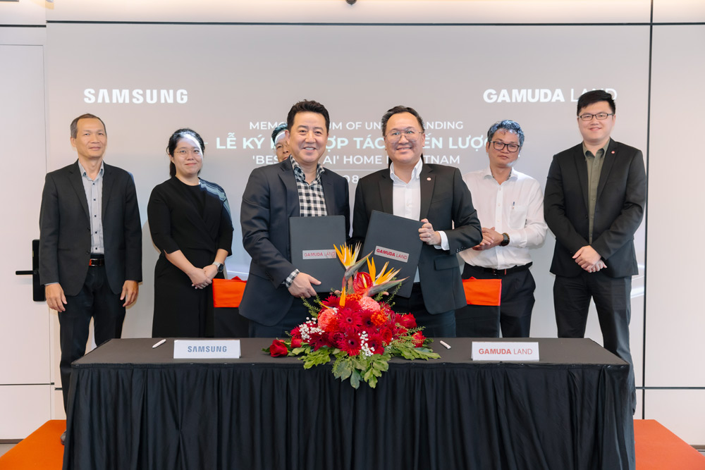 Samsung and Gamuda Land Vietnam signed a strategic cooperation agreement, pioneering in creating smart and sustainable living solutions. Photo: Provided by the enterprise
