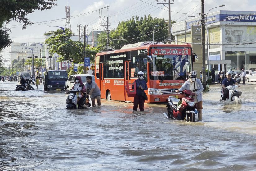 High tides caused Can Tho to be heavily flooded (photo taken on September 11). Photo: Ta Quang