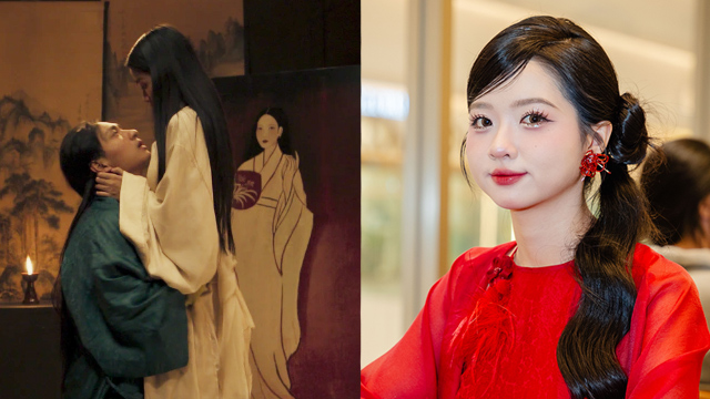 Lam Thanh My talks about the love scene in the movie "The dream of selling a mulberry". Photo: Provided by the film crew