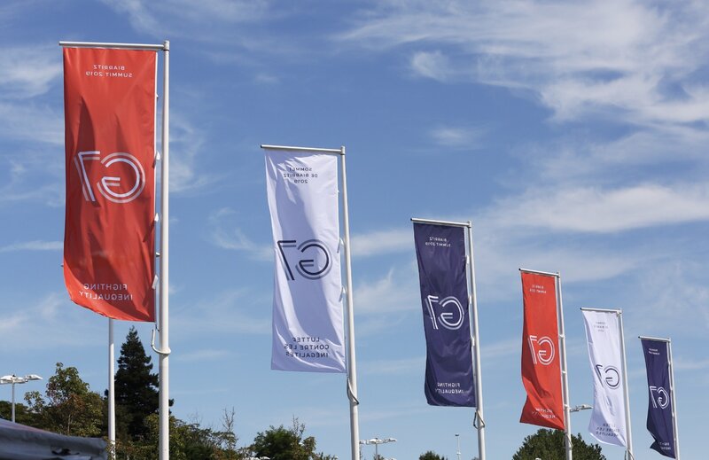 Co des pays du G7. Le 12 septembre les Etats-Unis ont appele a l'imposition de droits de douane sur la Chine et l'Inde en raison de l'achat continue de petrole a la Russie. Photo : Xinhua