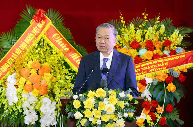 General Secretary To Lam attended the 80th Anniversary of the Traditional Court of the People's Court Ceremony. Photo: H. May