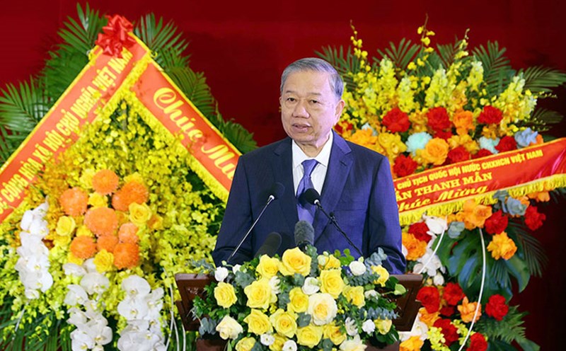 General Secretary To Lam attended the 80th Anniversary of the Traditional Court of the People's Court Ceremony. Photo: H. May