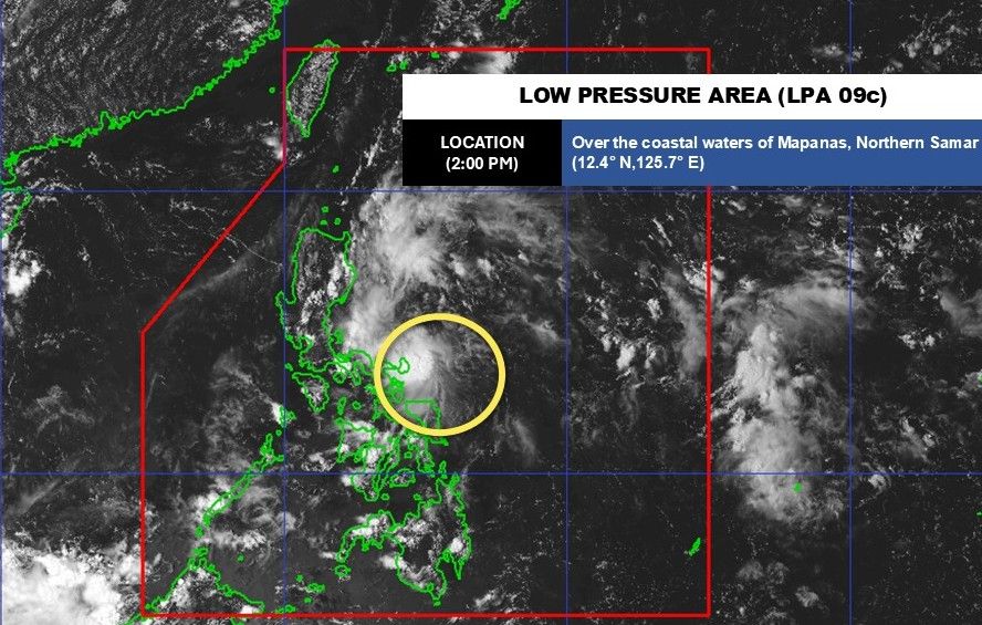 La baja presion 09c podria convertirse en la tormenta Mirasol en el Mar de China Meridional. Foto: PAGASA
