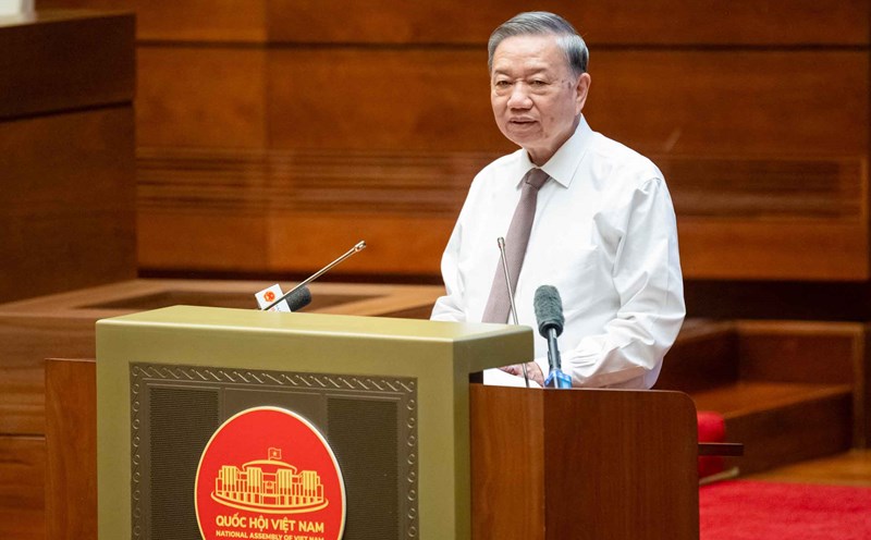 General Secretary To Lam gave a speech at the thematic conference "Digital electives - Digital National Assembly: Digital knowledge and skills framework for modern National Assembly". Photo: Pham Thang