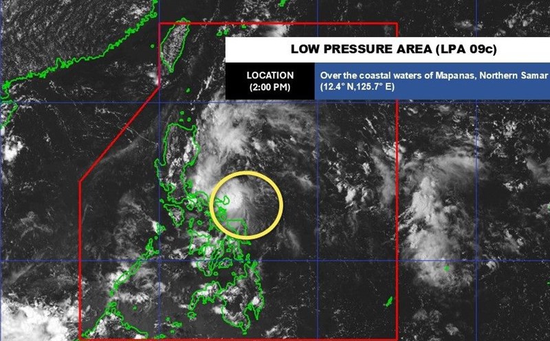 The center of low pressure 09c at 2:00 p.m. on September 13, 2025. Photo: PAGASA