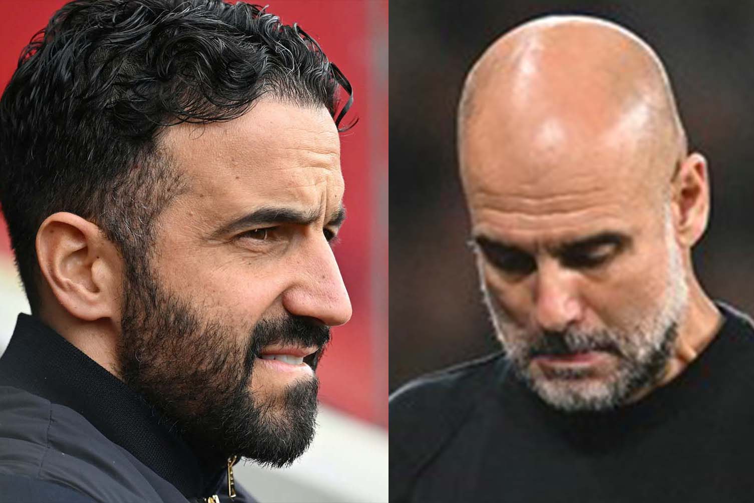 루벤 아모림과 펩 과르디올라 모두 좋지 않은 출발을 보였습니다. 사진: AFP