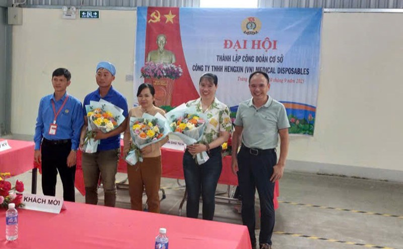 Congress to establish the Trade Union of Hengxin Medical Disposables Company Limited (VN) in Tay Ninh. Photo: Phuong Dung