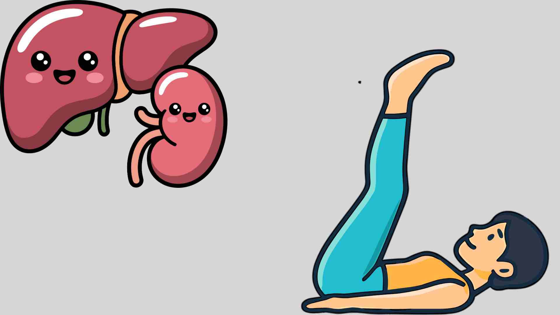 Raising your legs high can be good for liver and kidney detoxification. Graphics: Ha May