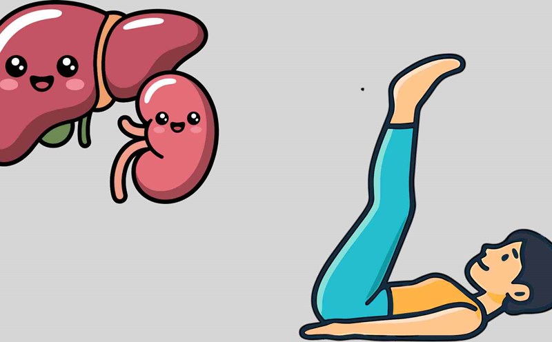 Raising your legs high can be good for liver and kidney detoxification. Graphics: Ha May