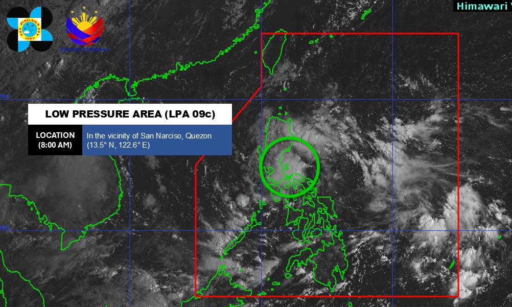La baja presion cerca del Mar de China Meridional entra en tierra Filipinas. Foto: PAGASA