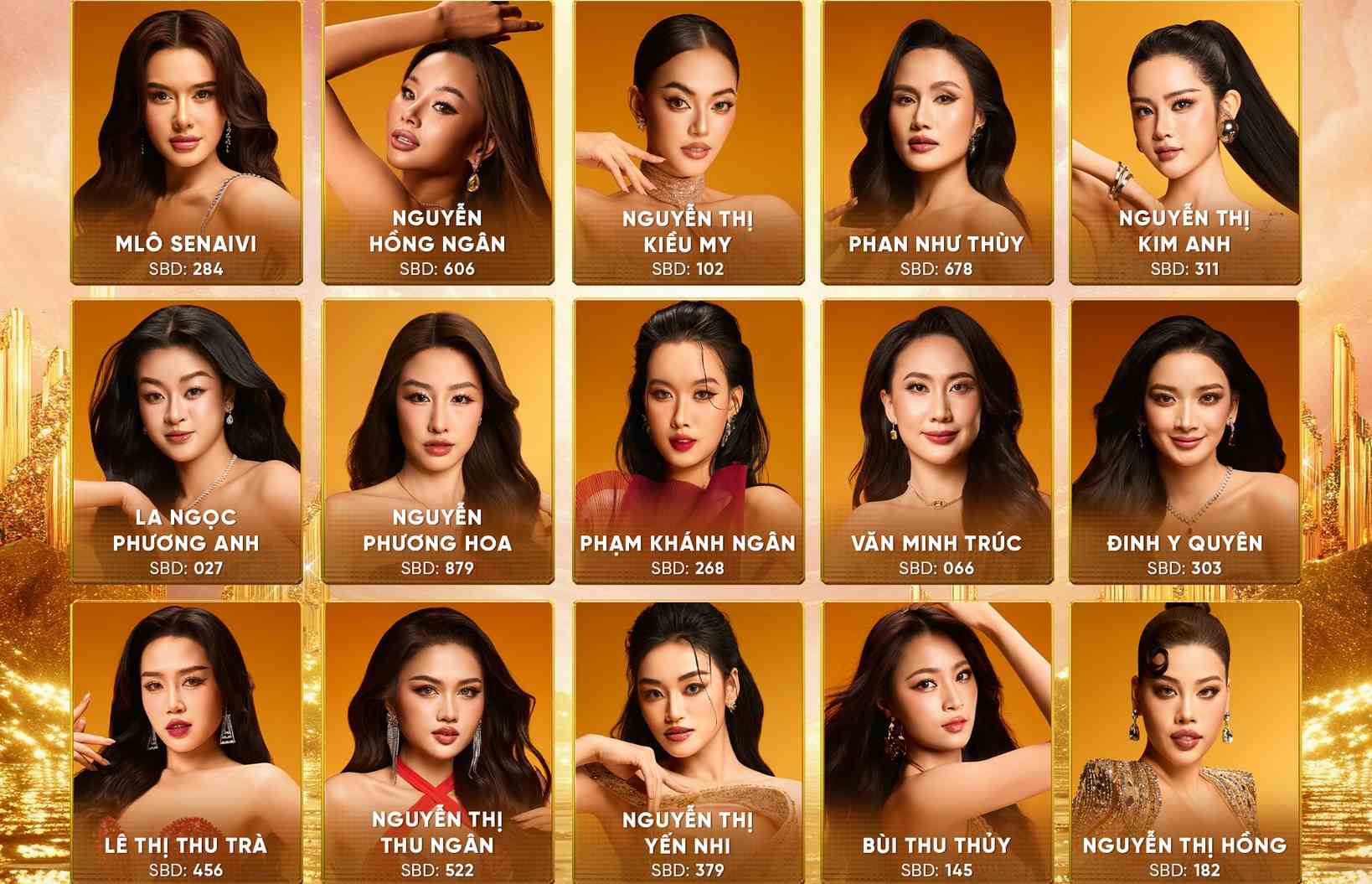 Top 15 Miss Grand Vietnam 2025. Anh: Sen Vang