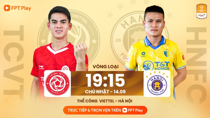The Cong Viettel meets Hanoi FC in the National Cup qualifiers. Photo: FPT Play