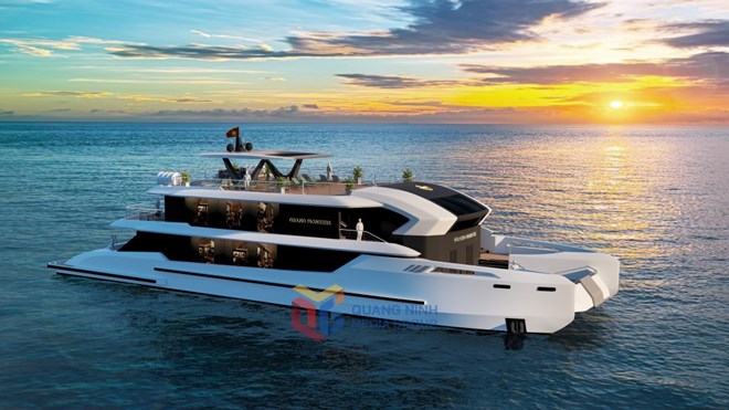 Đóng tàu du lịch 2 thân đầu tiên trên vịnh Hạ Long, có khả năng chống lật chìm