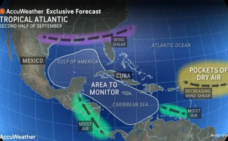 The low pressure area is being monitored by the US National Hurricane Center. Photo: AccuWeather