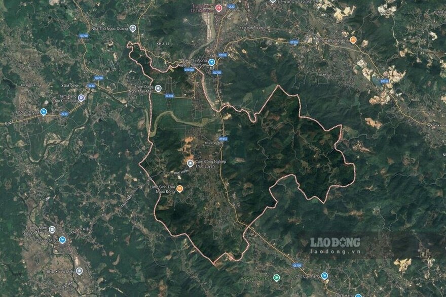 Khu vuc xa Thuc Luyen, huyen Thanh Son cu. Anh: Google Maps.