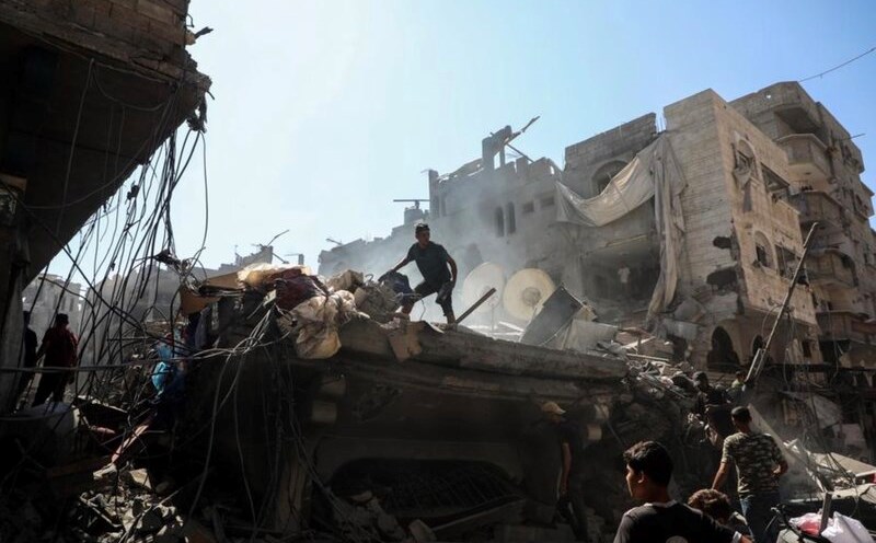 An area destroyed after Israel's September 11 attack on Gaza city. Photo: Xinhua