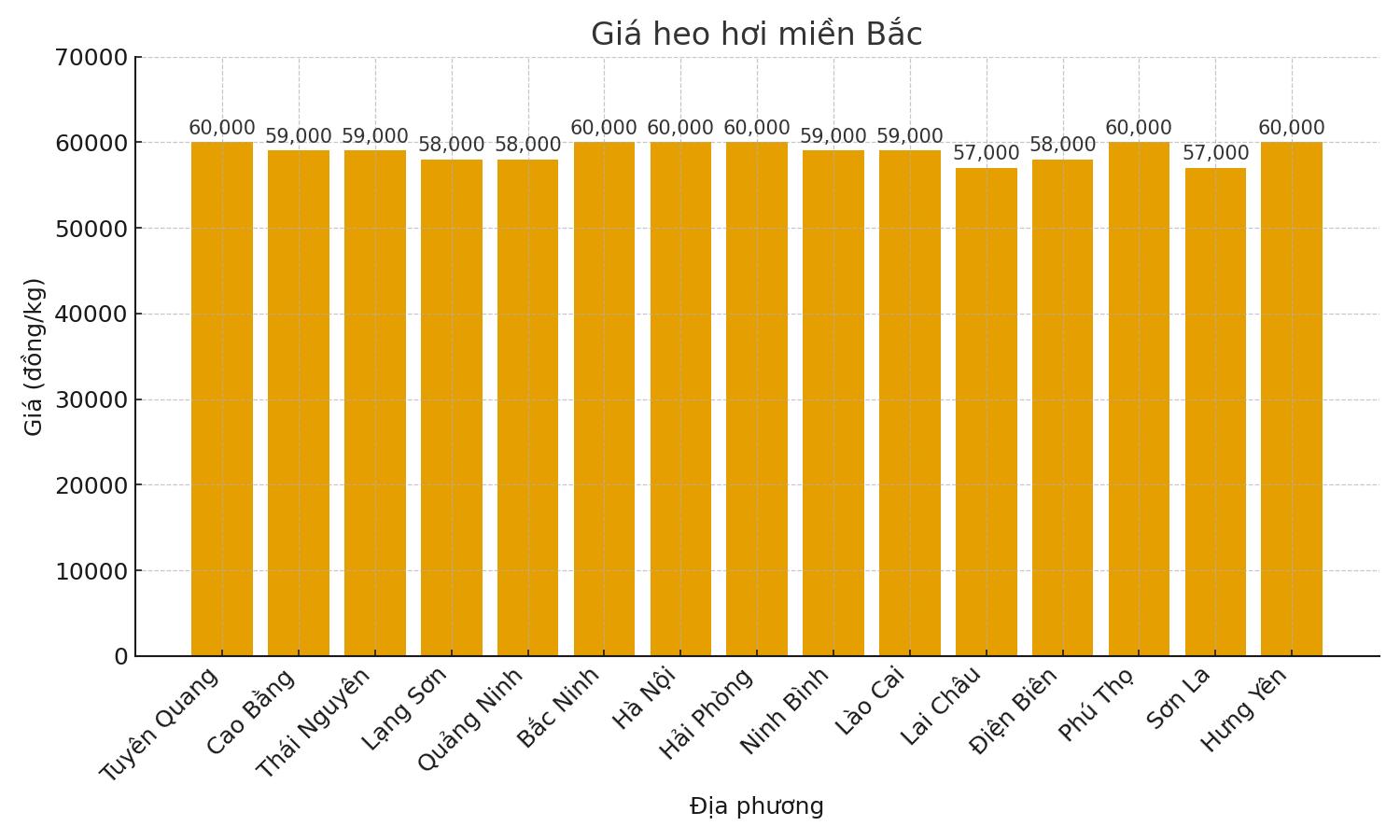 Gia heo hoi hom nay 15.9 o mien Bac. Do hoa: Thuy Linh.