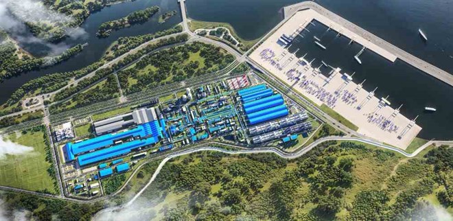 Dak Lak省のBai Goc港湾プロジェクトと鉄鋼生産複合施設の全体像。写真:ホアファットグループ提供