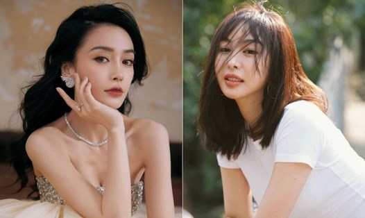 Angelababy và Lý Phi Nhi - bạn gái cũ của Huỳnh Hiểu Minh. Ảnh: Chụp từ trang cá nhân/Cắt từ video