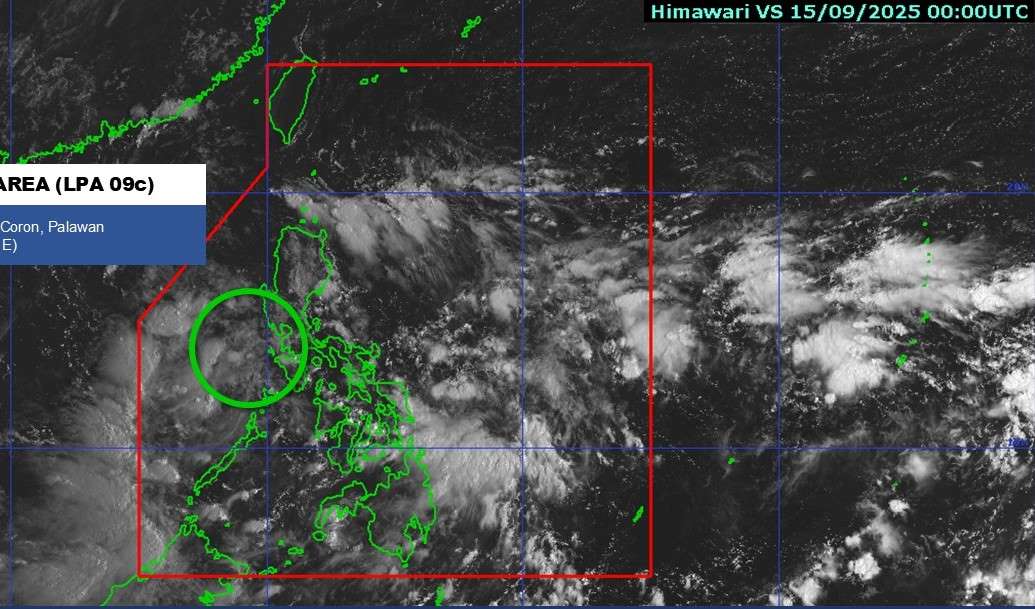 Vi tri ap thap 09c hoi 8h ngay 15.9.2025. Anh: PAGASA
