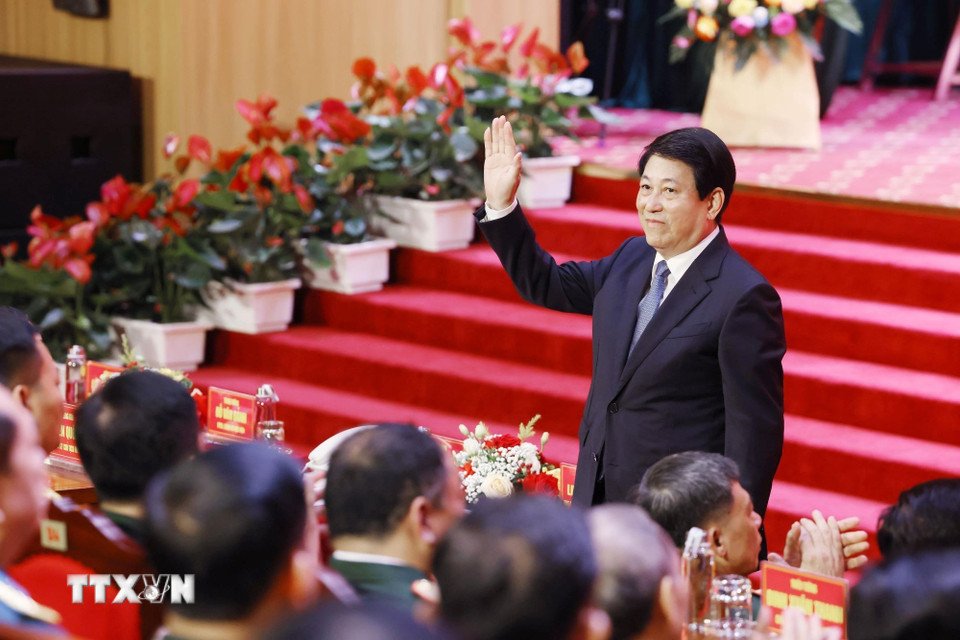 Chu tich nuoc du Le khai giang nam hoc 2025-2026 cua Hoc vien Quoc phong. Anh: TTXVN