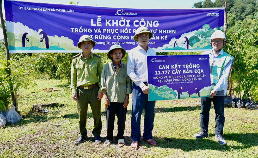This is the 4th year that Coteccons has accompanied Quang Tri in implementing afforestation projects for a Green Vietnam. Photo: Provided by the enterprise