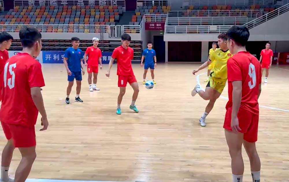 Recrutement du Futsal Vietnam First Training au Linping Sport Center Gymnasium. Photo: VFF