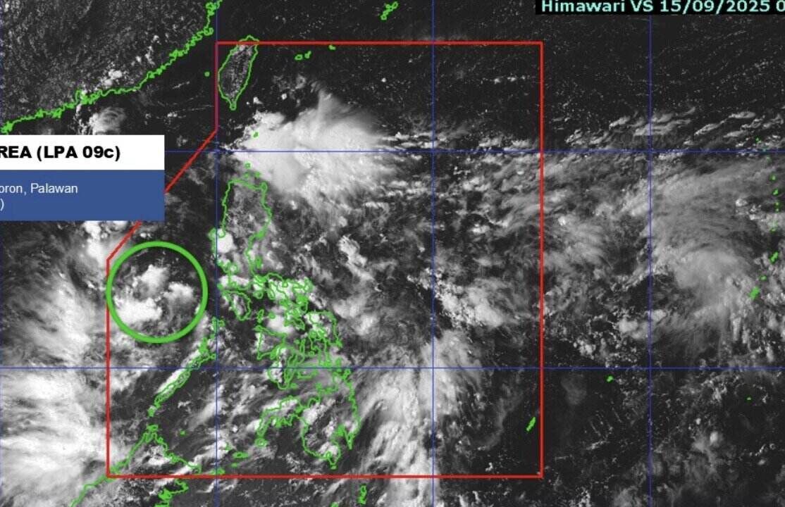 Baja presion en el Mar de China Meridional en la tarde del 15 de septiembre Foto: PAGASA