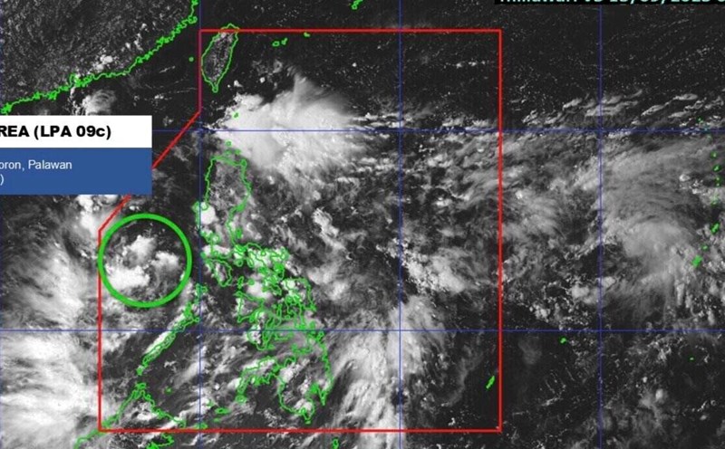 Low pressure in the East Sea on the afternoon of September 15. Photo: PAGASA