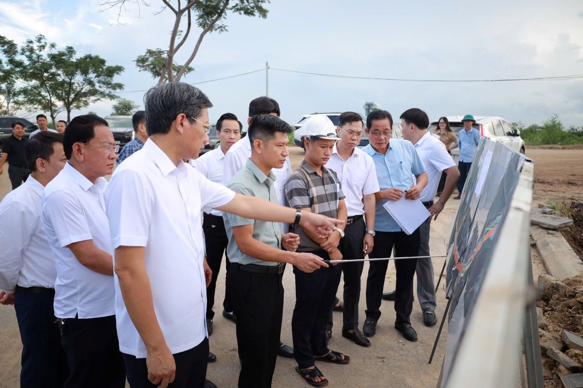 Pho Chu tich Thuong truc UBND thanh pho Le Anh Quan kiem tra thuc dia tien do giai phong mat bang mot so du an o phuong Hai An - Dong Hai. Ảnh: Phuong Hai An