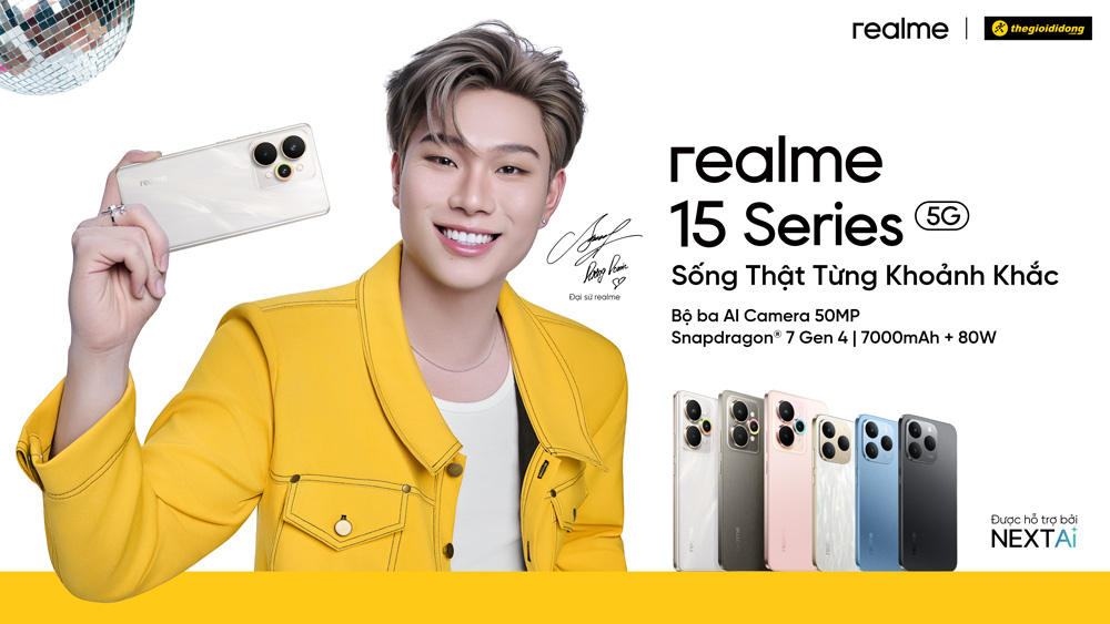 Hình ảnh Dương Domic phản chiếu hoàn hảo tinh thần của realme 15 Series: dám sống thật, tận hưởng từng khoảnh khắc đam mê, không ngại thử thách và tự tin thể hiện bản sắc riêng. Ảnh: DN cung cấp