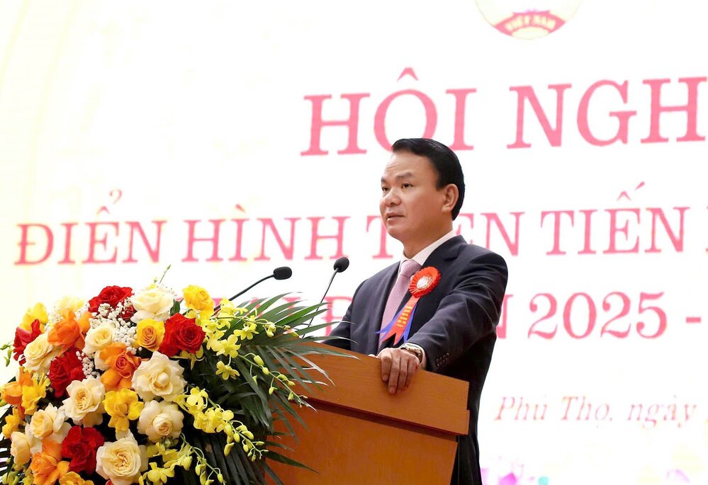 Bi thu Tinh uy Phu Tho Dang Xuan Phong phat bieu chi dao tai hoi nghi. Anh: Cong TTDT Phu Tho.
