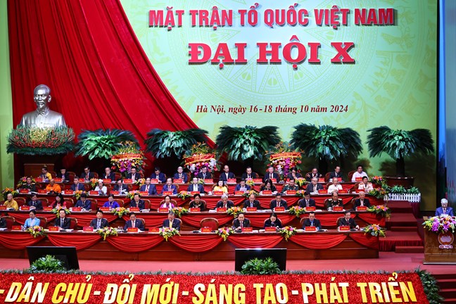 Doan Chu tich dieu hanh Dai hoi dai bieu toan quoc MTTQ Viet Nam lan thu X nhiem ky 2024-2029. Anh: Mattran.org.vn