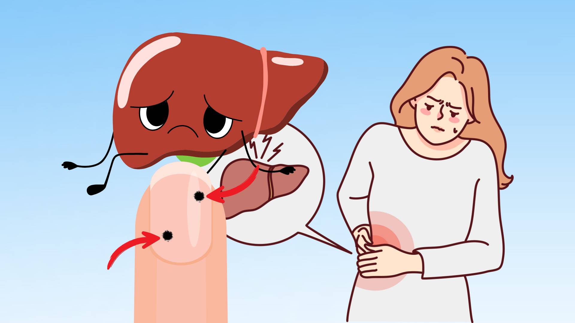 Dark blackness appears in these locations, be careful of poor liver health