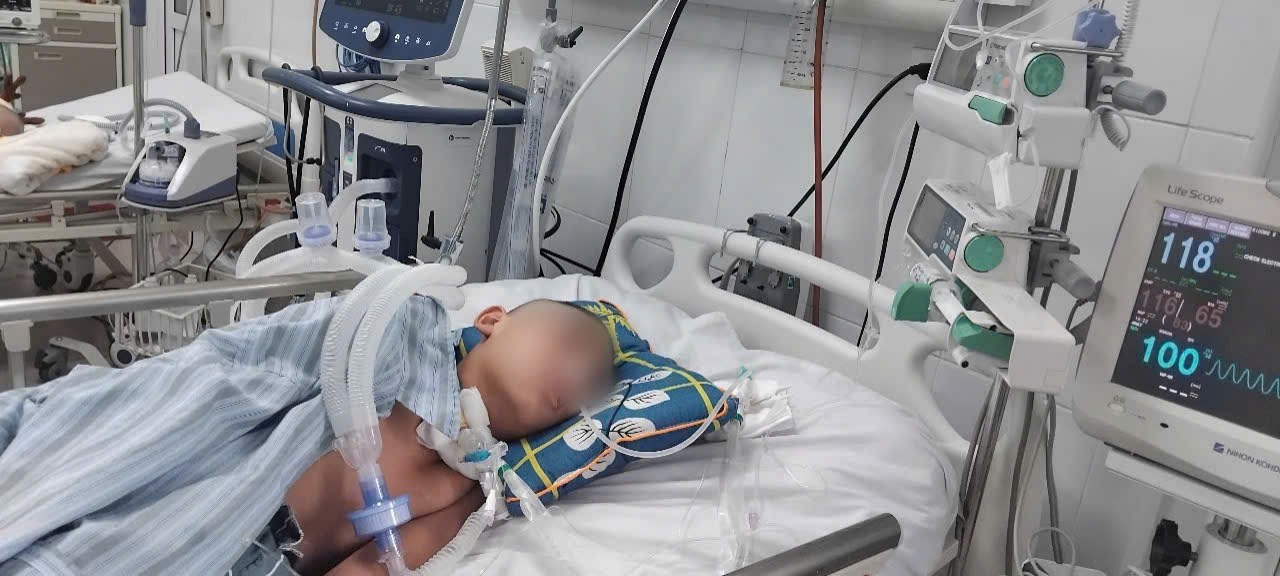 Dõ Hũu Dong (하이퐁) 어린이가 도움을 요청하고 있습니다. 사진: 가족 제공