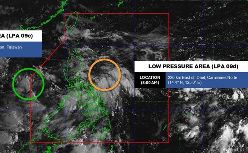 Low pressure 09c is unlikely to strengthen into a storm in the next 24 hours, low pressure 09c is likely to strengthen into a tropical depression on average. Photo: PAGASA