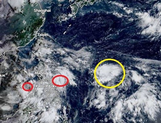 Ba ap thap tren Bien Dong va bien Philippines ngay 16.9. Anh: PAGASA