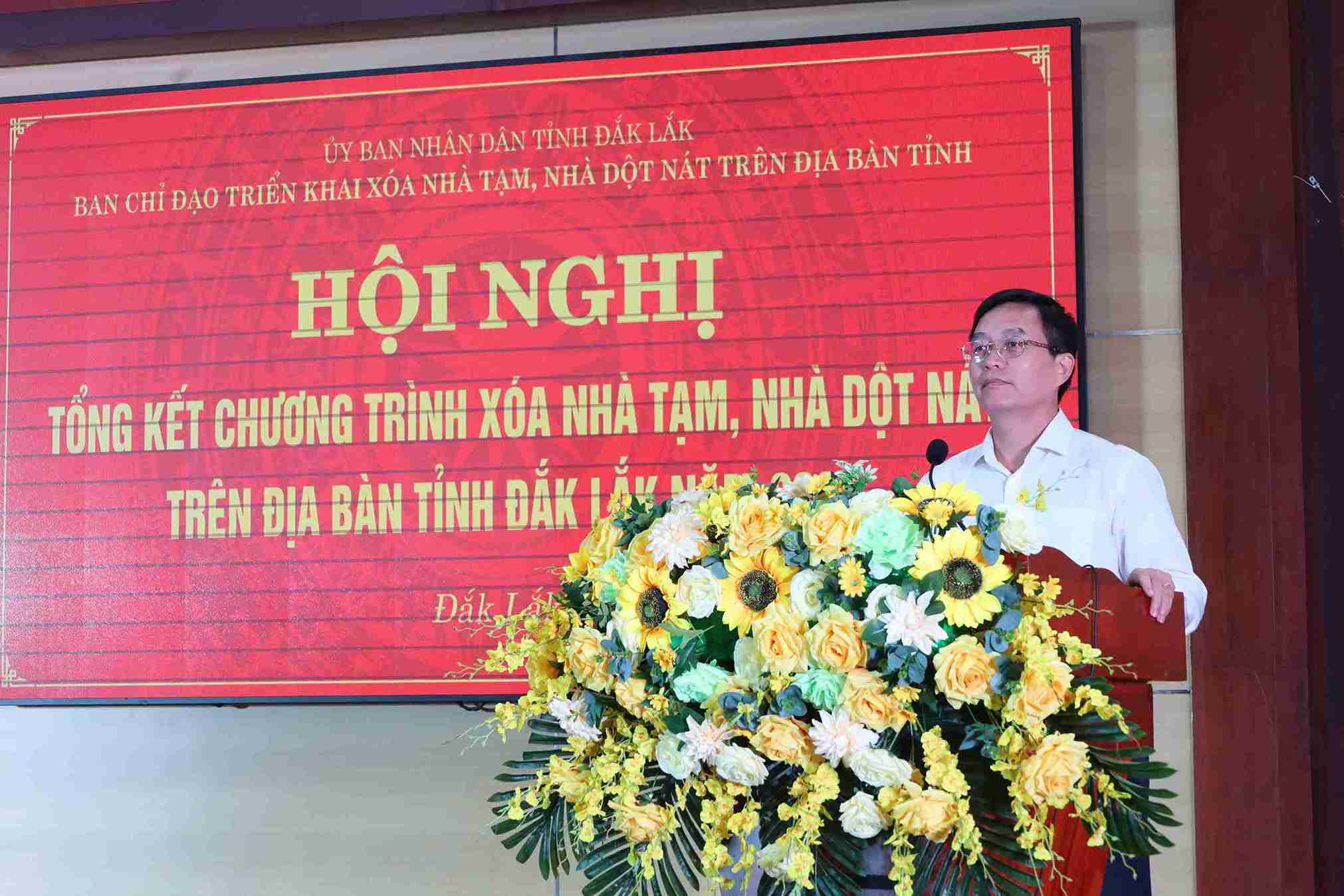 Ong Nguyen Dinh Trung - Uy vien Trung uong Dang, Bi thu Tinh uy Dak Lak phat bieu. Anh: Bao Kim