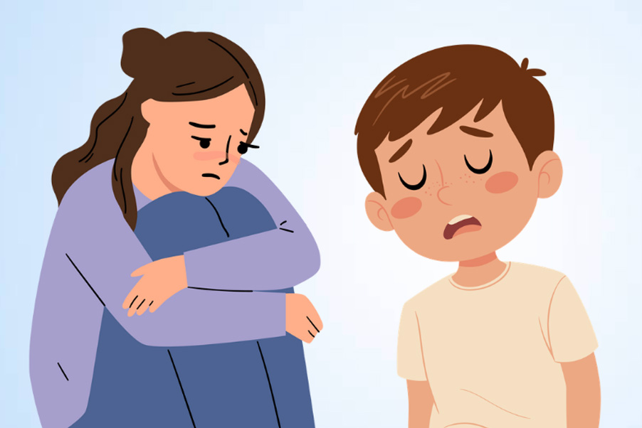 우울증과 육아의 어려움. 그래픽: 티엔 년