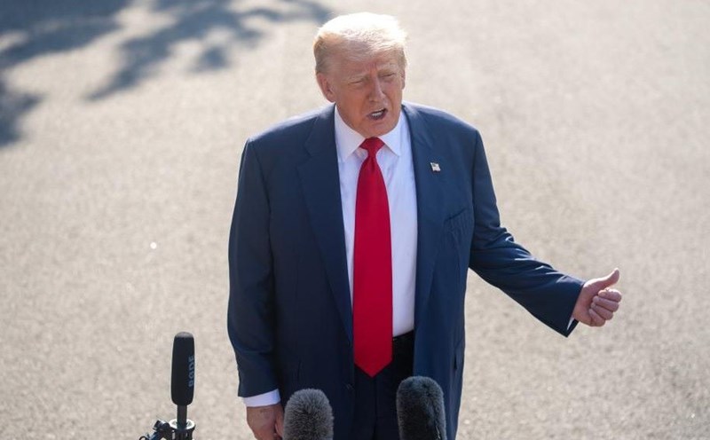 US President Donald Trump speaks to the press on July 25, 2025. Photo: Xinhua