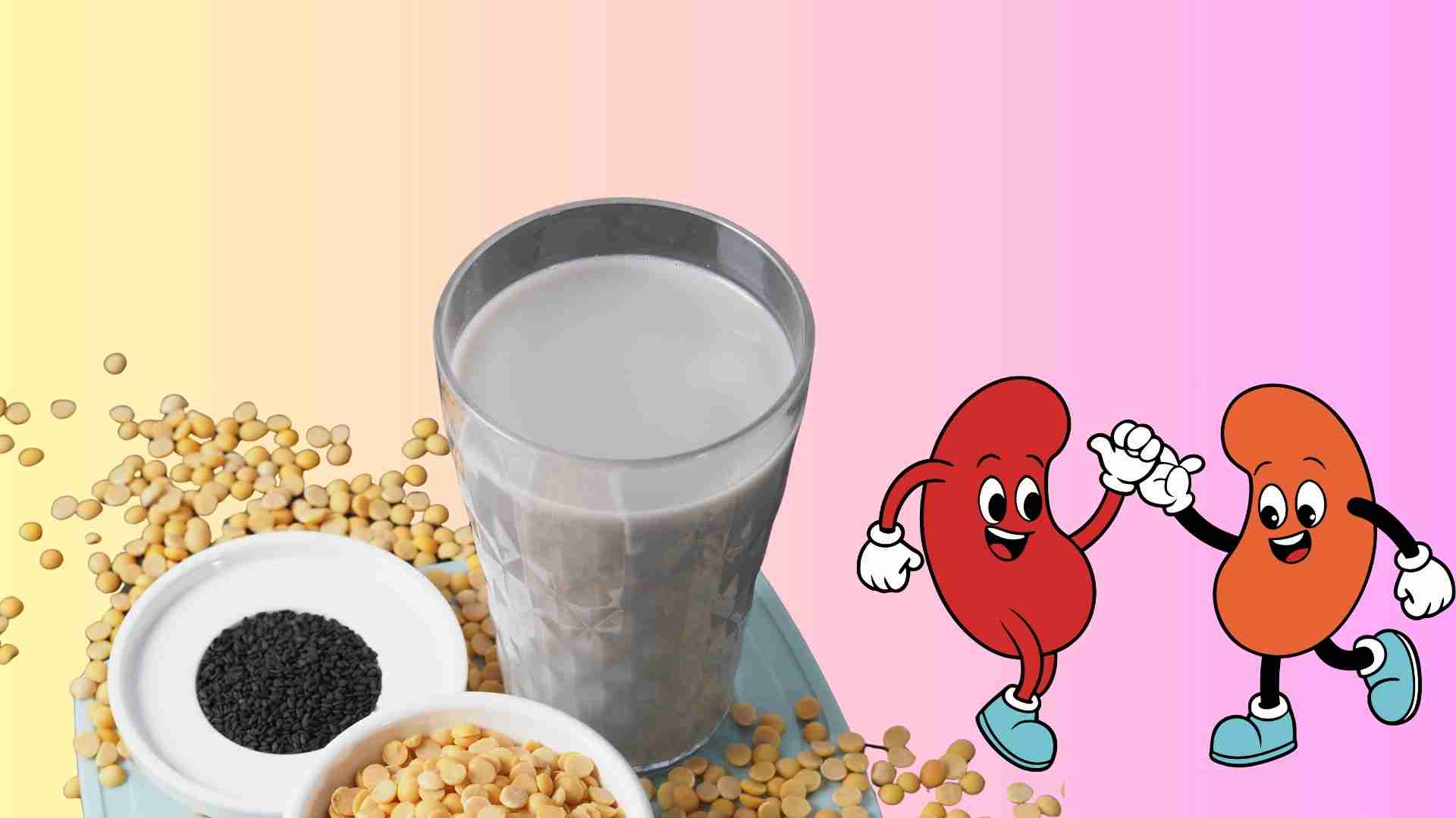 Soy milk with black sesame and black bean is good for the liver and kidneys. Graphics: Ha May