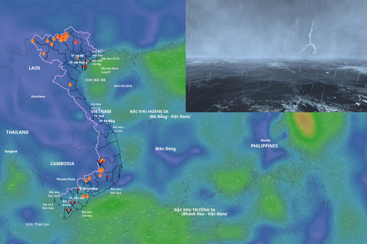 Forecast of the path of the tropical depression likely to strengthen into a storm in the next 24 hours