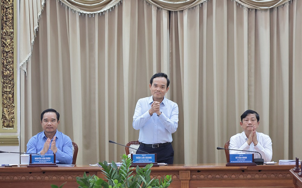 Ho Chi Minh City Party Secretary Tran Luu Quang chaired the meeting. Photo: Ho Chi Minh City People's Committee Information Portal