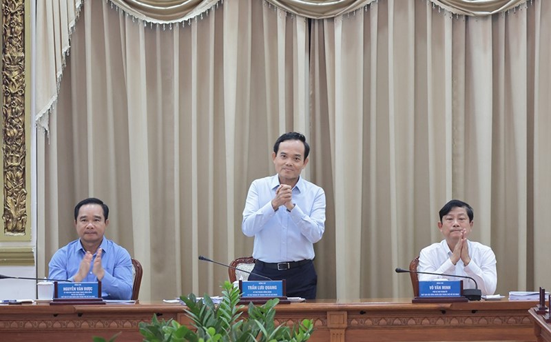 Ho Chi Minh City Party Secretary Tran Luu Quang chaired the meeting. Photo: Ho Chi Minh City People's Committee Information Portal