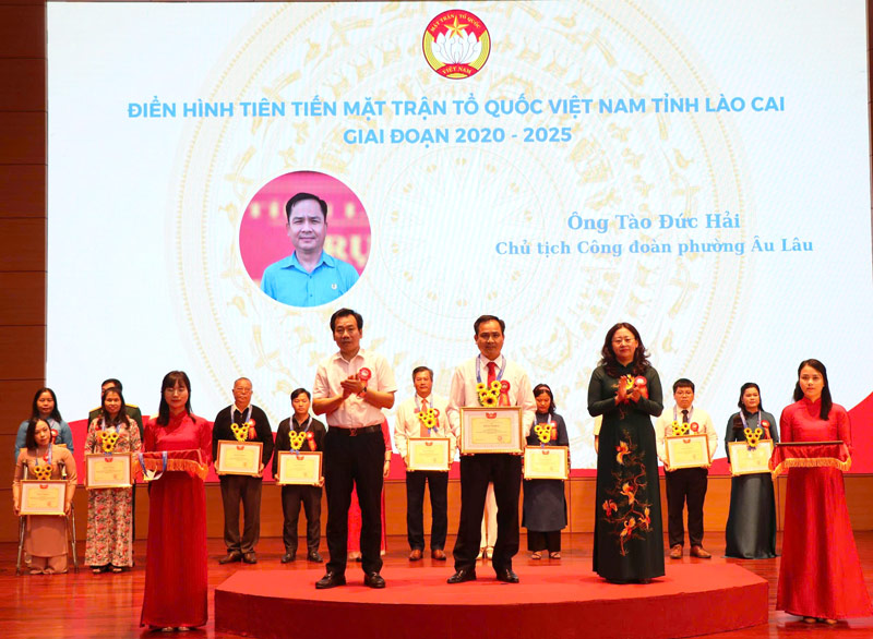 El Sindicato Provincial de Lao Cai conto con 10 colectivos y 20 individuos destacados para asistir a la primera Conferencia de Modelos Avanzados. Foto: Manh Hung